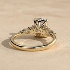 Modern lab grown diamond engagement ring in gold
