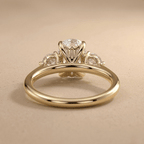 Elongated cushion promise ring close up