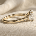 Elegant elongated cushion bridal ring