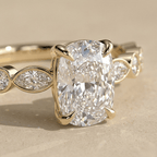 Elegant elongated cushion solitaire ring for women