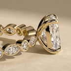 Minimalist cushion diamond solitaire ring