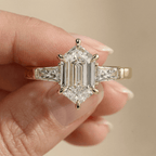 Elongated Hexagon Lab Grown Diamond Engagement Ring