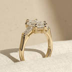 Hexagon Cut Lab Diamond Engagement Ring