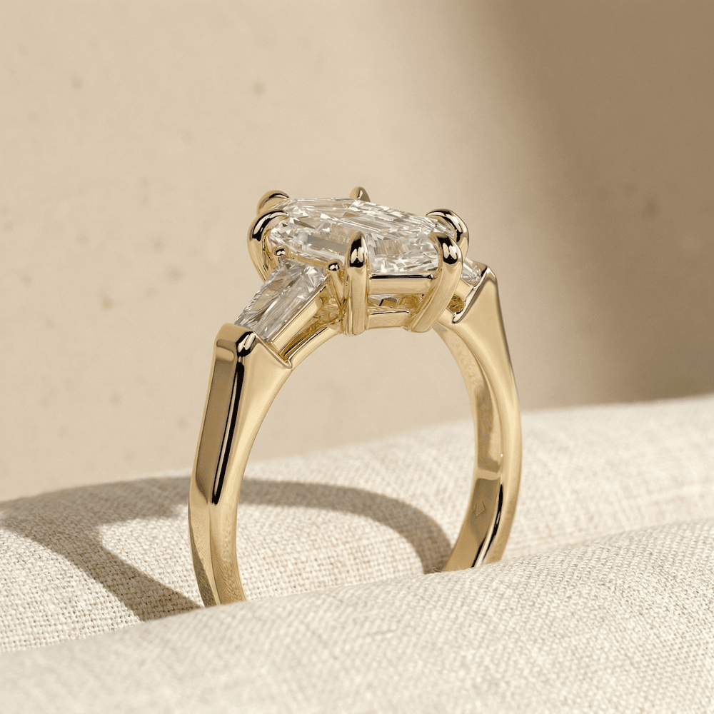 Hexagon Cut Lab Diamond Engagement Ring