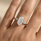 Modern hexagon cut lab diamond engagement ring