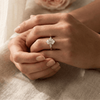 Elegant three stone lab diamond wedding ring for her