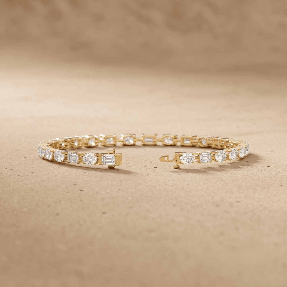 Lab grown emerald oval diamond bracelet
