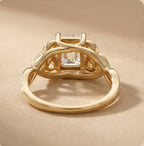 Dainty wedding band matched with Celtic emerald ring