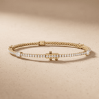 Emerald Cut Diamond Tennis Bracelet  14k Yellow Gold