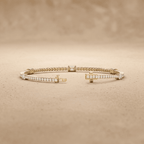 Emerald Cut Diamond Tennis Bracelet  14k Yellow Gold