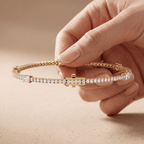 Emerald Cut Diamond Tennis Bracelet  14k Yellow Gold