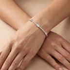 Emerald Cut Diamond Tennis Bracelet  14k Yellow Gold