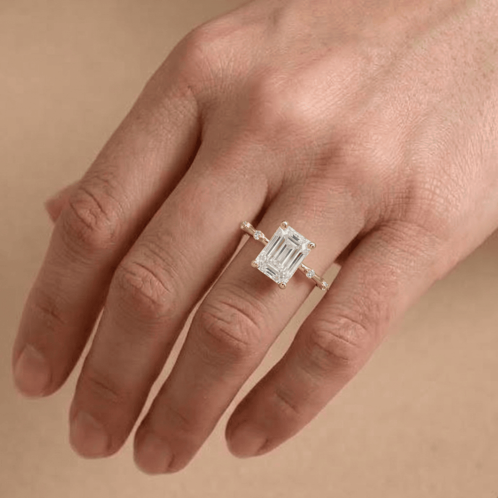 Minimalist 14K gold lab diamond ring for women