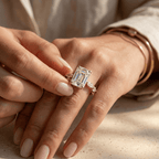 Emerald Cut Lab Grown Diamond Engagement Ring in 14KT Gold - view 12