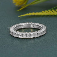 Smaragd Eternity Moissanit Diamant Ring