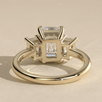 Emerald lab diamond anniversary ring for women