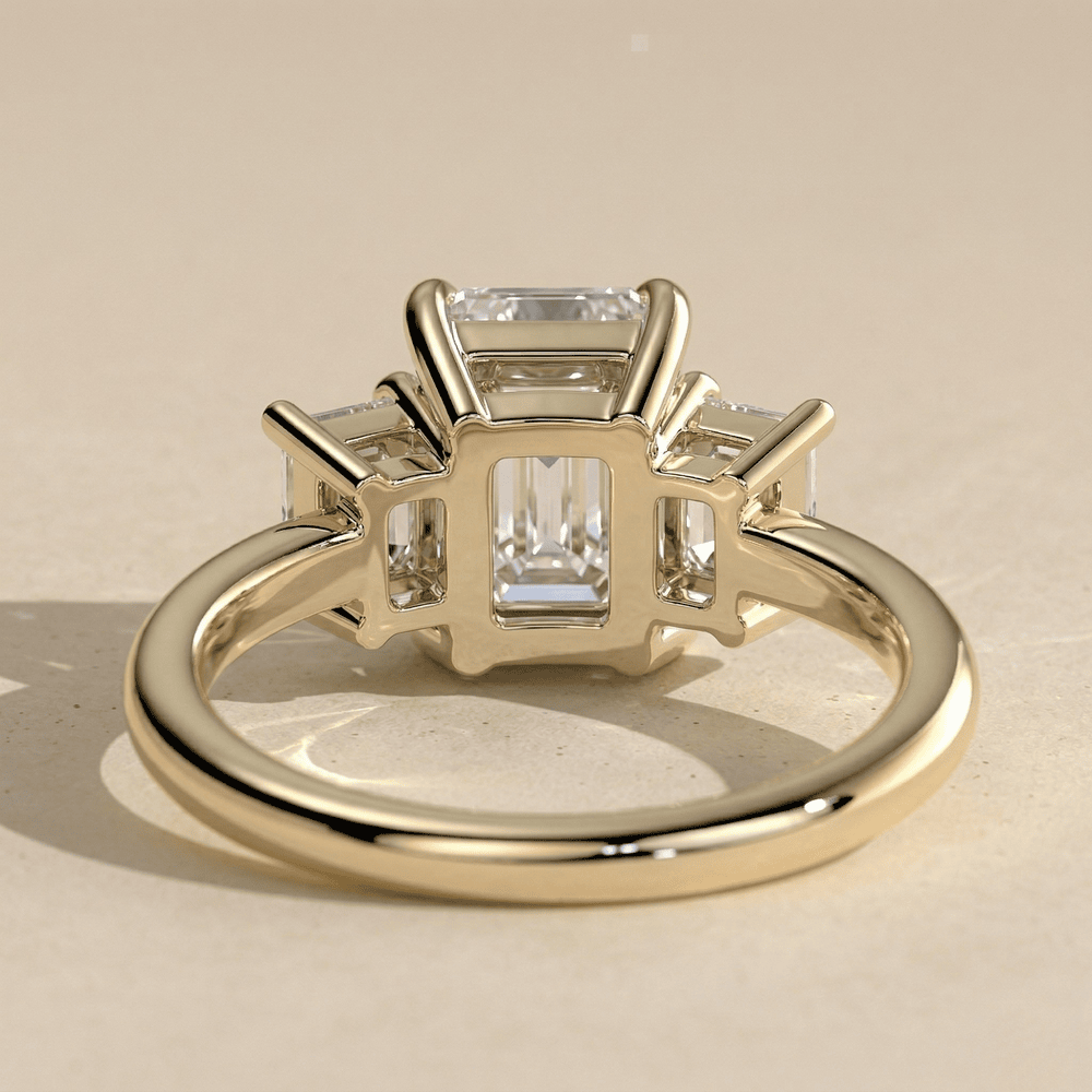 Emerald lab diamond anniversary ring for women