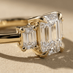 Lab grown emerald diamond bridal ring for her