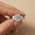Classic emerald cut lab diamond ring for marriage proposal