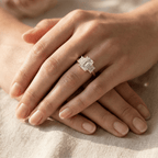 Emerald lab grown diamond ring for a special anniversary