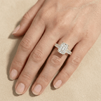 Emerald cut lab grown diamond bridal jewelry in gold