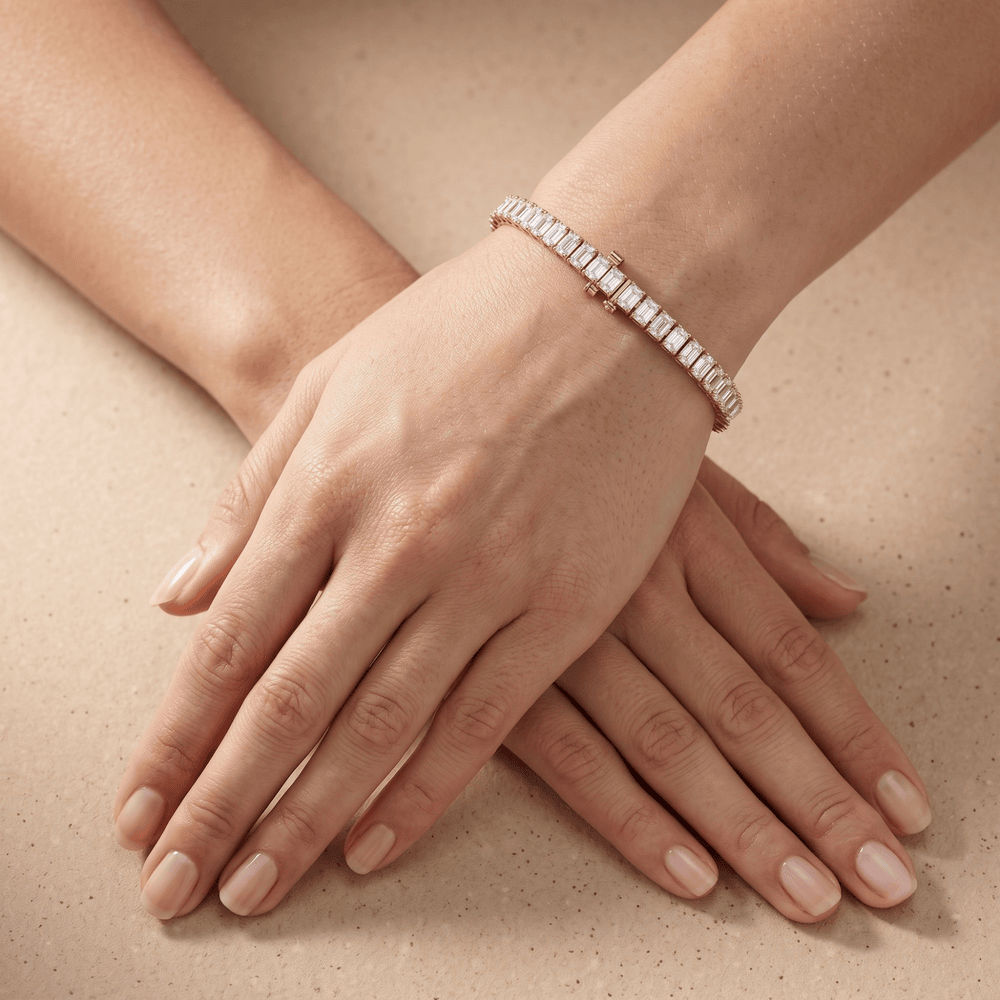 14K solid gold diamond tennis bracelet