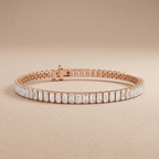 Emerald Cut Lab Diamond Tennis Bracelet
