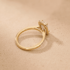 Halo ring pavé band diamond detail
