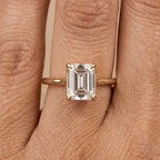 Eco-conscious emerald cut moissanite bridal ring