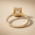 Emerald moissanite wedding ring top view