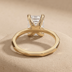 IGI certified emerald moissanite solitaire ring top view