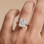 Art deco engagement ring band detail with milgrain edges
