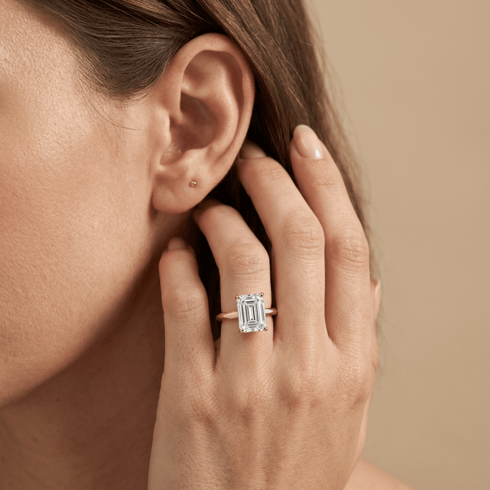 Emerald cut art deco engagement ring anniversary gift