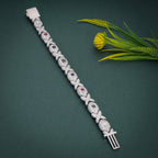 Evil Eye Full Iced Moissanite Diamonds Multicolor Stone Infinity Bracelet - JBR Jeweler