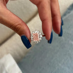 3CT Pink Lab Diamond Vintage Floral Ring