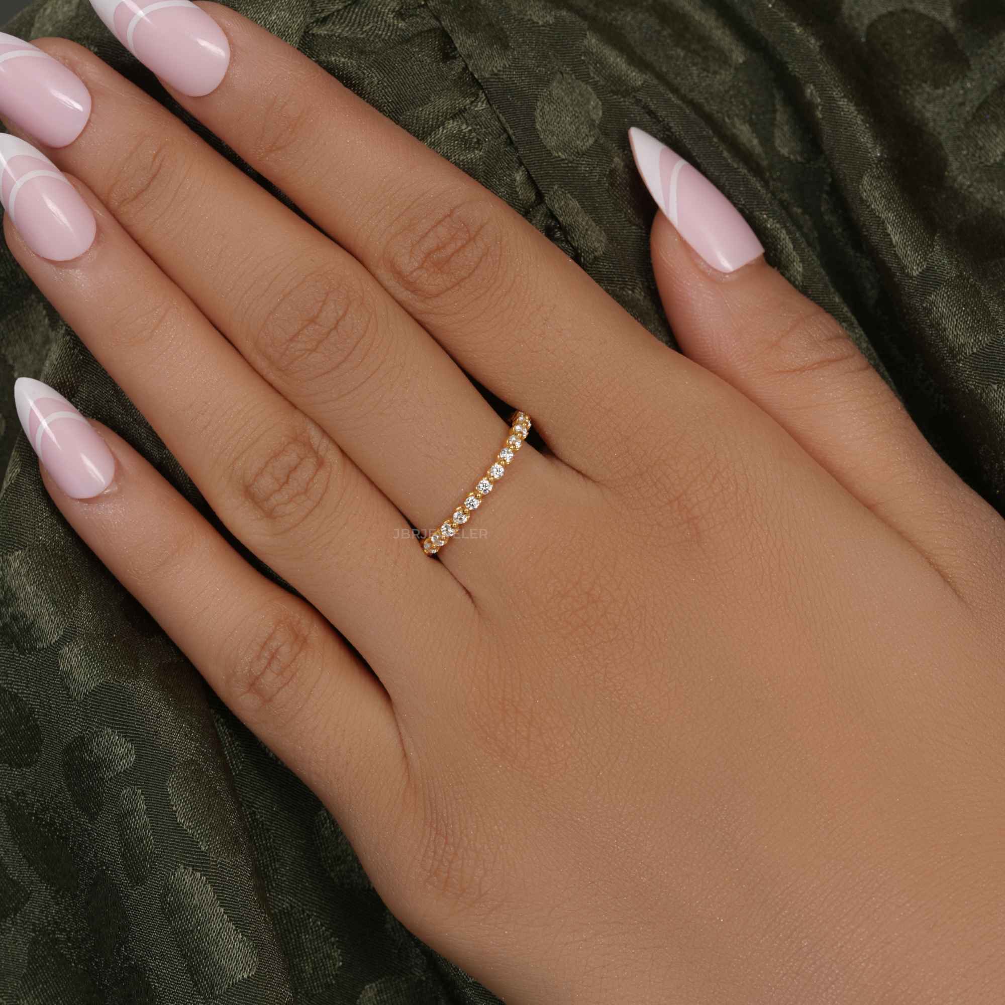 Floating Eternity Moissanite Diamond Wedding Ring - JBR Jeweler