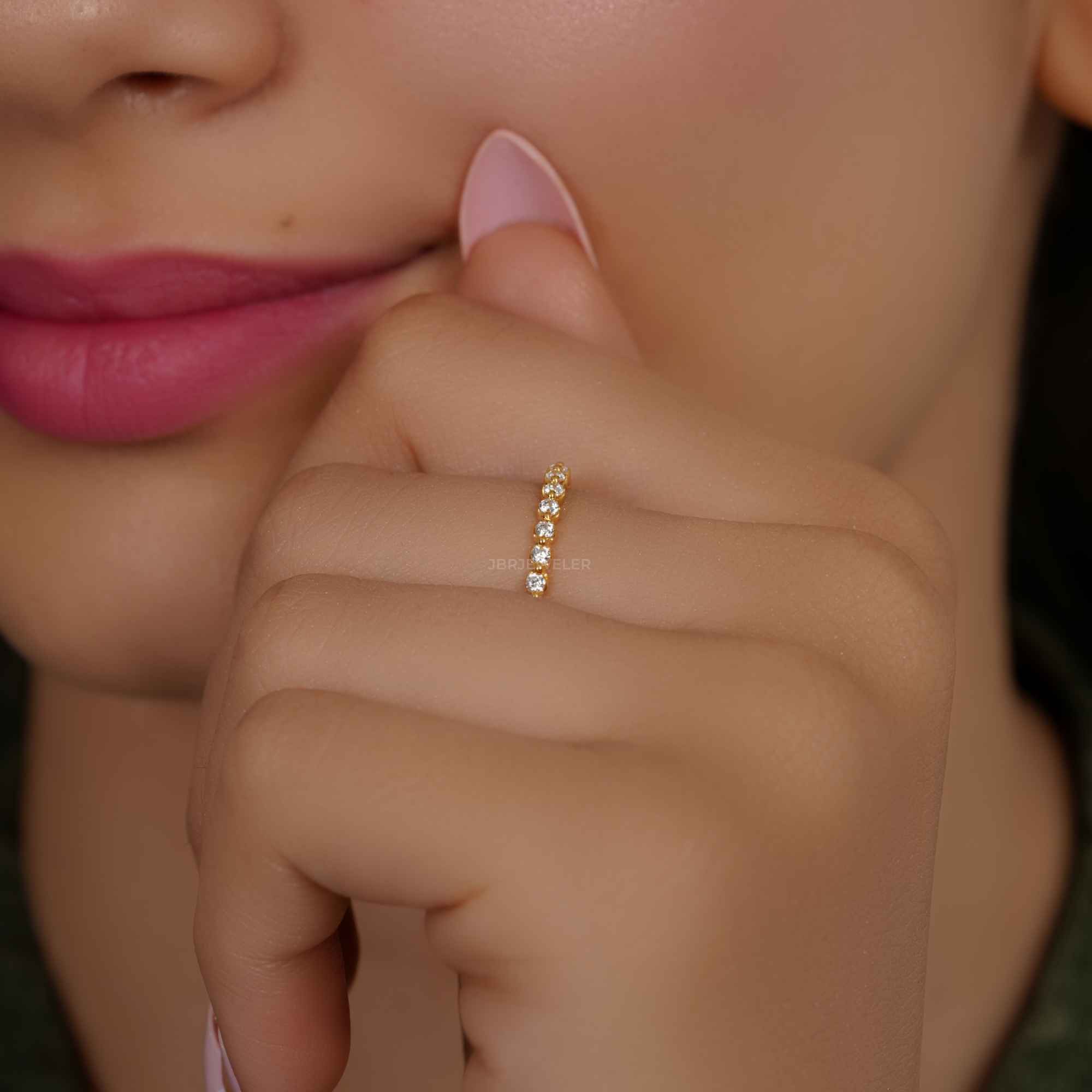 Floating Eternity Lab Diamond Wedding Ring - JBR Jeweler