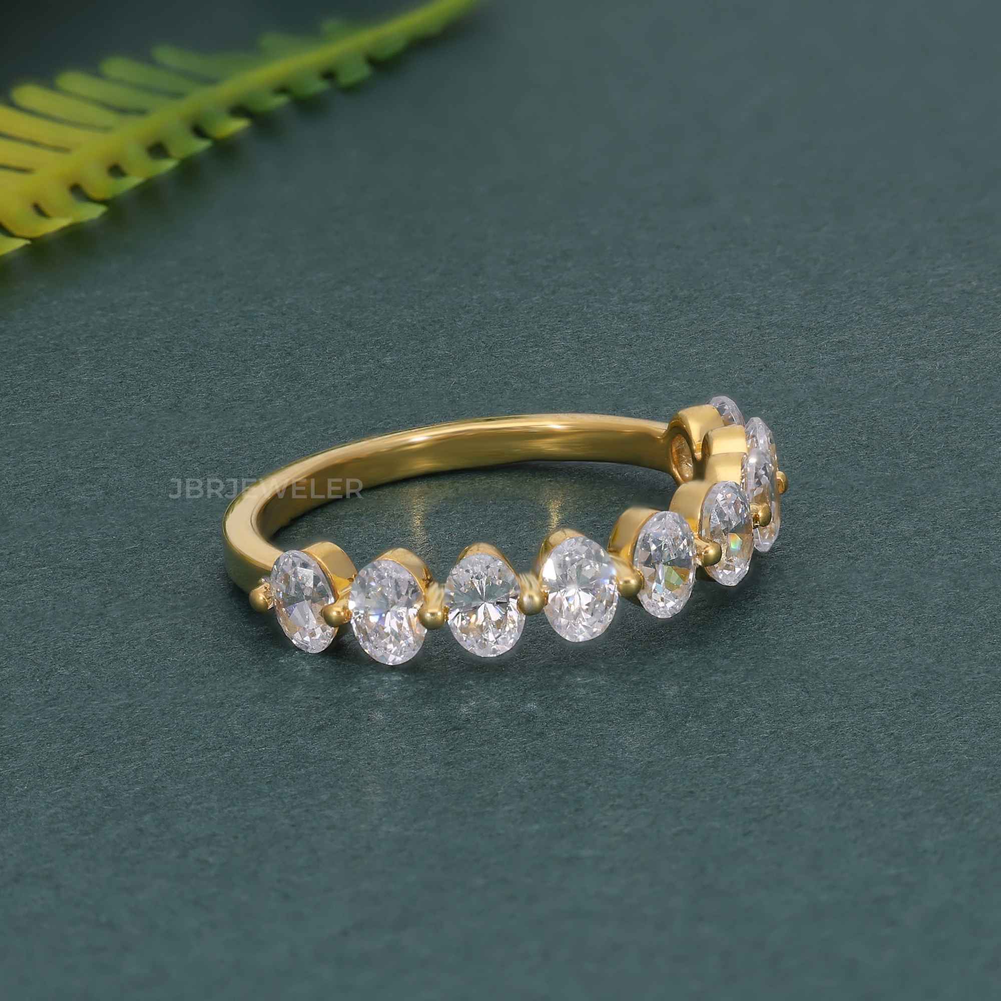 Floating Oval Cut Lab Grown Diamond Wedding Ring - JBR Jeweler