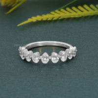 Floating Oval Cut Lab Grown Diamond Wedding Ring