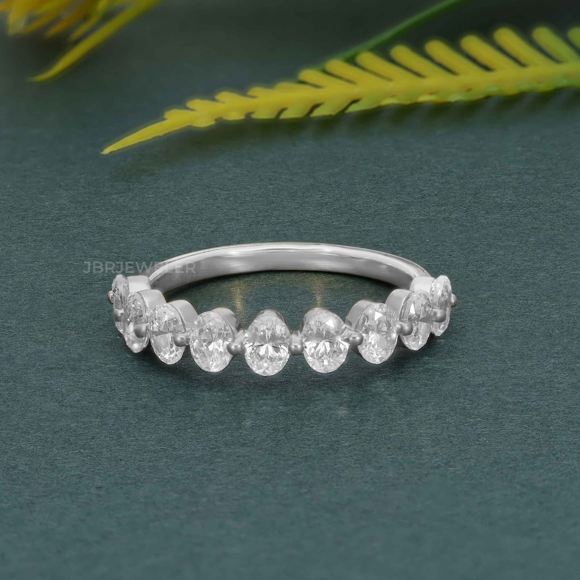 Floating Oval Cut Lab Grown Diamond Wedding Ring - JBR Jeweler
