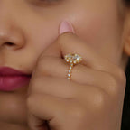 Floating Shared Prong Oval Moissanite Diamond Halo Ring - JBR Jeweler