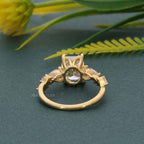 Floral Three Stone Radiant Cut Lab Grown Diamond Engagement Ring - JBR Jeweler