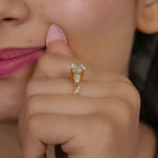 Floral Three Stone Round Cut Lab Grown Diamond Engagement Ring - JBR Jeweler