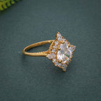 Floral Inspired Pear Cut Halo Moissanite Diamond Engagement Ring - JBR Jeweler