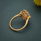 Floral Inspired Pear Cut Halo Moissanite Diamond Engagement Ring - JBR Jeweler