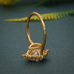 Floral Inspired Pear Cut Halo Moissanite Diamond Engagement Ring - JBR Jeweler