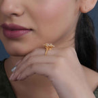 Floral Inspired Pear Cut Halo Moissanite Diamond Engagement Ring - JBR Jeweler