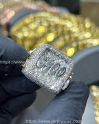 Hip Hop Baguette Moissanite Diamond Lucky Number Iced Out Ring - JBR Jeweler