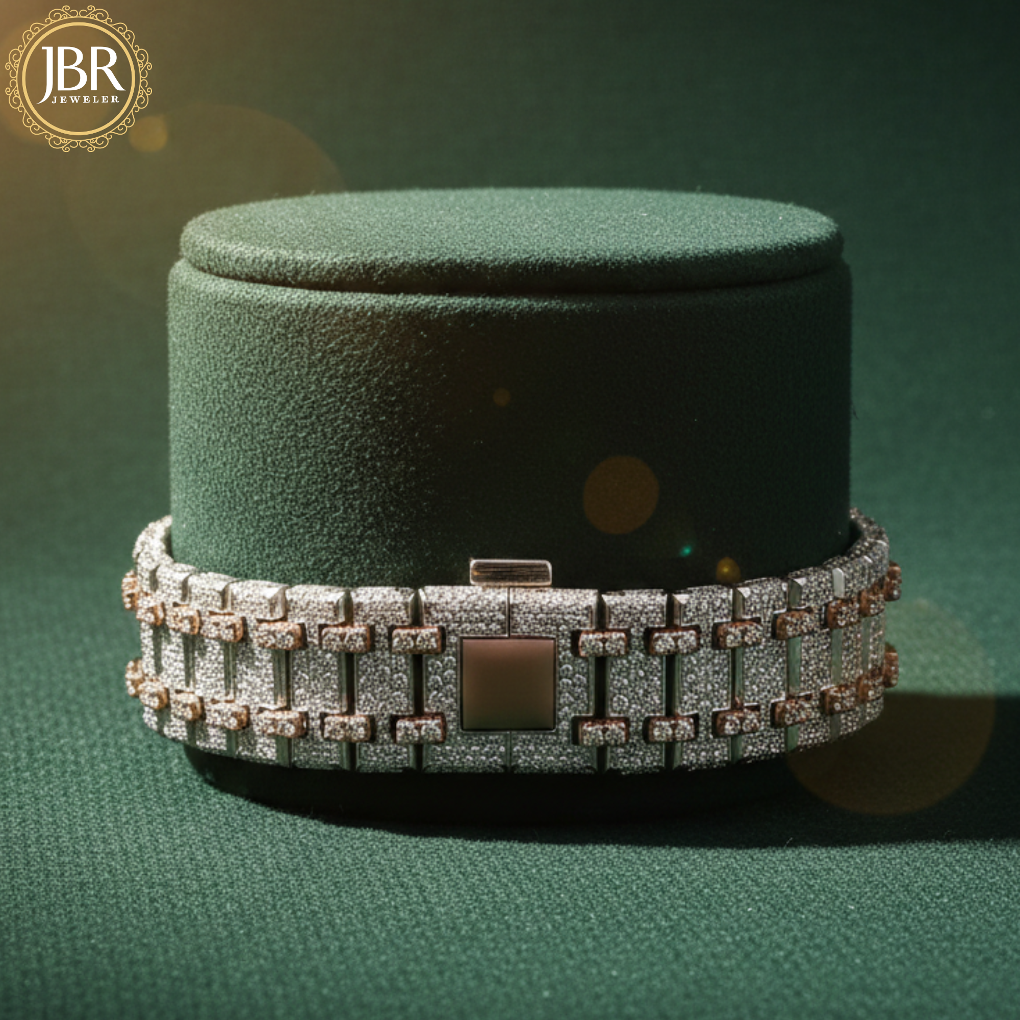 Fully Iced Out Arabic Dial VVS Moissanite Watch For Sale