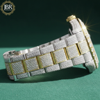 Fully iced-out VVS moissanite baguette diamond watch featuring precision-cut baguette stones across the bezel, dial, and band, delivering a bold, high-shine luxury statement look.